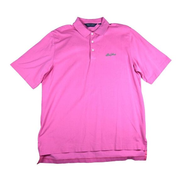 Ralph Lauren POLO Golf Sea Island Pima Cotton Embroidered Polo Shirt Pink Large - Picture 2 of 7